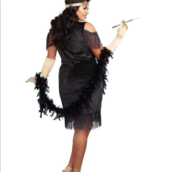 Dreamgirl Womens Swanky Flapper Black/Gold - Picture 8 of 11
